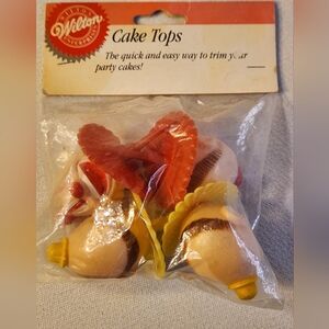 Vintage Sealed Wilton Clown Heads Cake Cupcake Toppers Decorations 1987